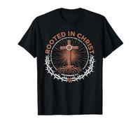 Rooted In Christ Colossians 2 7 Foi Chrétienne Inspirée T-Shirt