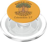 Rooted in Christ - Colossiens 27 Oak Tree Christian PopSockets PopGrip pour MagSafe