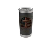 Rooted in Christ Cross Shirt Christian Tee for Men Gobelet isotherme en acier inoxydable double paroi