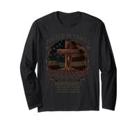 Rooted in Christ Cross Shirt Christian Tee for Men Manche Longue