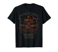 Rooted in Christ Cross Shirt Christian Tee for Men T-Shirt
