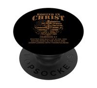 Rooted in Christ Shirt Christian Shirt for Men Cross Shirt PopSockets PopGrip Adhésif