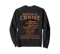 Rooted in Christ Shirt Christian Shirt for Men Cross Shirt Sweatshirt