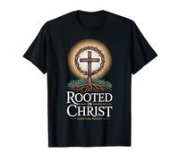 Rooted in Christ Tee Jésus Vintage Croix Christian T-Shirt