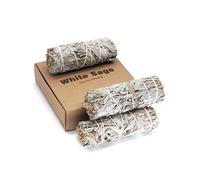 rooted.® | L'Original | Sauge Blanche | 3 fagots de Sauge Blanche de Californie | Smudge Sticks Premium | Encens amérindien | Récolte 100% contrôlée et Durable