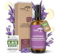 rooted.® Spray pour oreiller & sommeil à la lavande 100 ml [100% HUILE ESSENTIELLE DE LAVANDE BIO AUTHENTIQUE] - apaisant, relaxant & doux - Premium - Sleep Spray