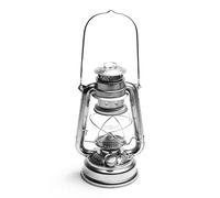ROOTIFK Lampe À Pétrole Rétro Classique Lanterne À Huile avec Interrupteur À Mèche Réglable Lumières De Camping en Plein Air Lampe-tempête en Verre Argenté d'urgence