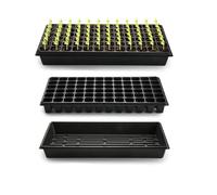 RooTrimmer Lot de 10 plateaux sans trous et 10 plateaux de démarrage à 72 cellules - 50,8 x 25,4 cm - Kit de démarrage de graines en plastique réutilisable et robuste pour microgreens, germination des