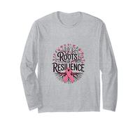 Roots of Resilience Ruban de Sensibilisation au Cancer du Sein Rose Manche Longue