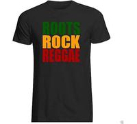 Roots Rock Reggae Graphic Printed T-Shirt for Fashion Mens Tee Black Manches Courtes(Medium)