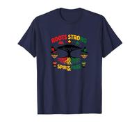 Roots Strong Spirit Free Conscient Living Afro Rasta Design T-Shirt