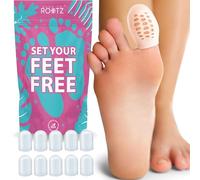 ROOTZ® | 10 Protège-Orteils pour le Gros Orteil | Capuchon en Silicone pour Soulager Oignons, Ampoules et Ongles Incarnés | Protection Respirante (10 pcs)