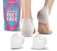 ROOTZ® 2 Paires de Protège-Talons en Silicone | Talonnette Gel pour Soulager Douleur, Ampoules et Épine Calcanéenne | Manchon Respirant et Lavable (4x Blanc)