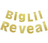 Roowest Big Lil Reveal Bannière de sororité en feuille d'or pour rassemblements de sororité, fêtes d'université et décorations de fête grecque