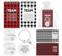 Roowest Lot de 24 blocs-notes classiques à carreaux de buffle avec sac en organza, cadeaux de remerciement pour employés, cadeau de remerciement pour le personnel et les collègues