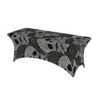 ROOZEE Nappe rectangulaire imprimée tête de mort 1,8 m | Nappe de table extensible infroissable pour diverses occasions