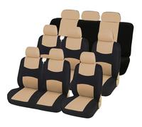 Ropaix Housses Sieges pour Transporter T5 Housses de siège Protecteur 2 + 1 Housses de siège de Voiture pour 9 sièges Voiture Ensembles Housses(Beige 9pcs)