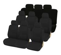 Ropaix Housses Sieges pour Transporter T5 Housses de siège Protecteur 2 + 1 Housses de siège de Voiture pour 9 sièges Voiture Ensembles Housses(Black 9pcs)