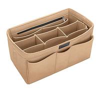 Ropch Organisateur de Sac à Main Feutre Sac de Rangement Intérieur Organiseur de Sac pour Femmes (Beige, L)