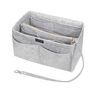 Ropch Organiseur de sac fourre-tout pour les femmes, organiseur de sac fourre-tout avec fermeture éclair, gris - XL