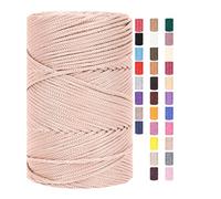 Rope Fil de Coton Tressé 3 mm x 225 m - Pour Crochet et Macramé - Sacs - Polyester et Textile - 15,1 pièces