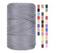 Rope Lot de 14,2 fils de 3 mm x 225 m pour crochet et macramé, sacs, fil de coton en polyester, fil de coton tressé - Fil de coton tressé - Fil de coton textile - 14,2 pièces