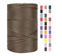 Rope Lot de 26,1 fils de 3 mm x 225 m pour crochet, macramé, sacs, fil de coton tressé en polyester, fil de coton tressé