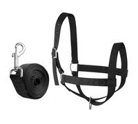Rope pour Bovins - pour Poulain avec Lanière de Conduite | Nylon Adjustable Renforcé Équipement Dressage Bétail pour Manipulation Présentation Animaux Races Petites Chèvre Agneau Mouton | Fournitures