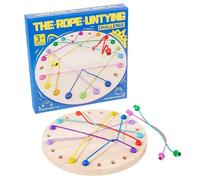 Rope Puzzle Game, Untie Challenge Toy, Interactive Strategy Board Enhancing Fine Motor Learning Skills, Brain Teaser Lacing Plaything Activity, Ropes Untangling, 8.74 inches