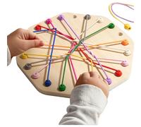 Rope Puzzle - Grollo Grid Toy, Board Design, Portable String Game | Disposition du plateau en bois avec chemin de mise au point cérébrale, constructeur de compétences logiques pour