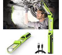 Ropelux Lampe de travail LED rechargeable 1500 lumens,lampe d'inspection pivotant à 180° 3 modes, avec 3 bases magnétiques et crochet pour lampe de mécanicien, pour réparation de voiture/sous le capot