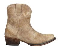 Roper Botte Western vintage en similicuir à bout rond pour femme, Beige (peau), 41 EU