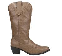 ROPER Bottes Brooklyn à bout rond pour femme Talon bas mi-mollet 2,5-5,1 cm - Beige, peau, 40.5 EU