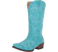 ROPER Bottes mi-mollet décontractées Riley à bout pour femme, talon bas, 2,54-5,08 cm, noir, bleu, 41 EU