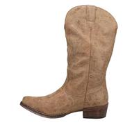 ROPER Bottes mi-mollet décontractées Riley à bout pour femme, talon bas, 2,54-5,08 cm, noir, peau, 42 EU