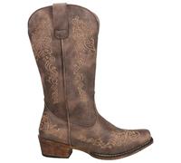 ROPER Femme Riley Scroll Embroidery Snip Toe Cowboy Boots Botte de Western, Marron, 41 EU