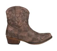 ROPER Femme Short Stuff Embroidery Snip Toe Cowboy Booties Botte Tendance, Marron, 38 EU