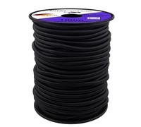 Ropes and More - Corde élastique en caoutchouc - 12 mm - Fabriqué en Allemagne - 10 m à 100 m - Noir - 50 m (Lfm) - Diamètre : 12 mm - Sans bobine