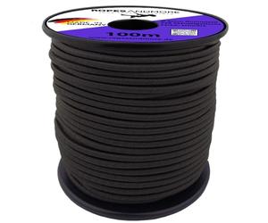Ropes and More - Corde élastique en caoutchouc PES - 6 mm - 10 m à 50 m - Plusieurs couleurs - Noir, 50 m (Lfm) - Sans bobine