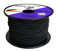 Ropes and More - Corde élastique en caoutchouc PP PES - 5 mm - 10 m - 100 m - Noir - 25 m (Lfm) - Sans bobine