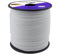 Ropes and More Corde en polyester tressée, diamètre 4 mm, à partir de 10 m, noir et blanc, 4 mm - 25 m