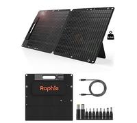 Rophie Panneau solaire pliable 60 W - Monocristallin - Flexible - Avec sortie USB/type C/CC - Pour station d'alimentation portable, 1,8 kg - Ultra léger - IPX67 - Pour camping, voyage, jardin, balcon