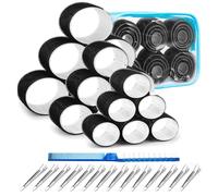 ROPIKIS Lot de 18 rouleaux auto-agrippants sans chaleur avec 18 clips et peigne, 3 tailles en 1 pour salon de coiffure (emballage de voyage)