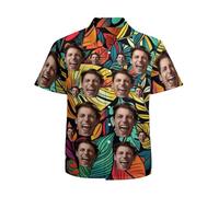RoPox Chemises Hawaïenne Homme, Style Vacances Été, Chemise Hawaïenne Personnalisable avec Photo, Beach Party Fancy Dress Stag Do Shirts, pour Plage Vacances