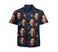 RoPox Chemises Hawaïenne Homme, Style Vacances Été, Chemise Hawaïenne Personnalisable avec Photo, Beach Party Fancy Dress Stag Do Shirts, pour Plage Vacances