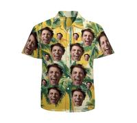 RoPox Chemises Hawaïenne Homme, Style Vacances Été, Chemise Hawaïenne Personnalisable avec Photo, Beach Party Fancy Dress Stag Do Shirts, pour Plage Vacances