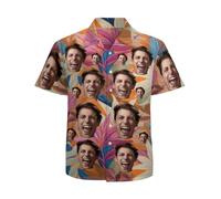 RoPox Chemises Hawaïenne Homme, Style Vacances Été, Chemise Hawaïenne Personnalisable avec Photo, Beach Party Fancy Dress Stag Do Shirts, pour Plage Vacances