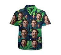 RoPox Chemises Hawaïenne Homme, Style Vacances Été, Chemise Hawaïenne Personnalisable avec Photo, Beach Party Fancy Dress Stag Do Shirts, pour Plage Vacances