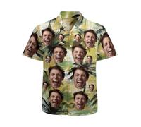 RoPox Chemises Hawaïenne Homme, Style Vacances Été, Chemise Hawaïenne Personnalisable avec Photo, Beach Party Fancy Dress Stag Do Shirts, pour Plage Vacances