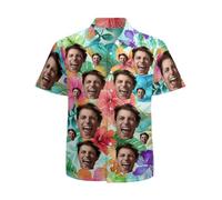 RoPox Chemises Hawaïenne Homme, Style Vacances Été, Chemise Hawaïenne Personnalisable avec Photo, Beach Party Fancy Dress Stag Do Shirts, pour Plage Vacances